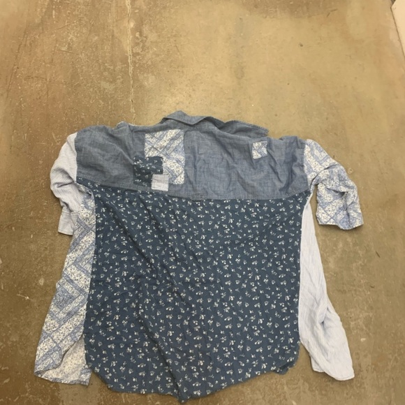 American Eagle Outfitters Floral Denim patchwork button up shirt - Picture 3 of 4